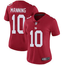 Women's New York Giants #10 Eli Manning Red Vapor Untouchable Limited Stitched Jersey(Run Small)